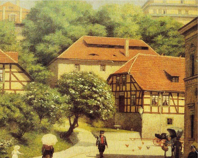 unknow artist Altstadt mit Schloss Sondershausen Germany oil painting art